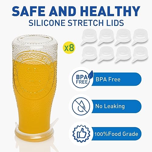 Extra Small Silicone Stretch Lids 1.6 Inch Reusable Silicone Jar Cover to Fit 1.6 Inch to 1.9 Inch Small Jars,Cans,Bottles 8 Pack - size: 1.6-1.9 inch (1 size)
