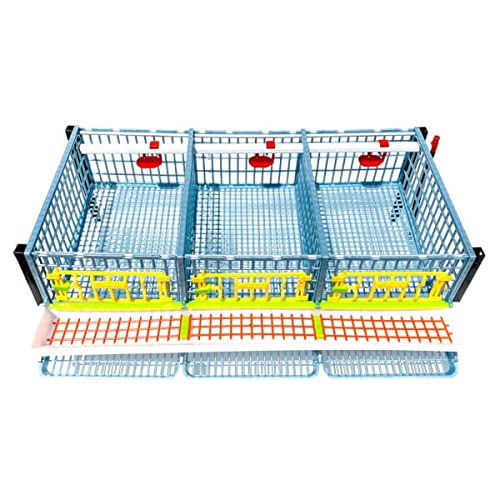 Hatching Time Quail Breeding Cage Indoor - 4 Layer Stackable Quail Coop, Easy Clean, Rust-Free, Egg Roll-Out Tray, Power-Washable PP Plastic Quail Pens with Frame & Wheels, Comfortplast by Cimuka - style: Traditional