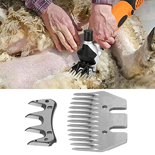 Sheep Shears Blade, Straight 13 Tooth Electric Wool Cutter Blade, Goat Clipper Scissor for Thick Fur Alpaca Wool Clippers Replacement Set