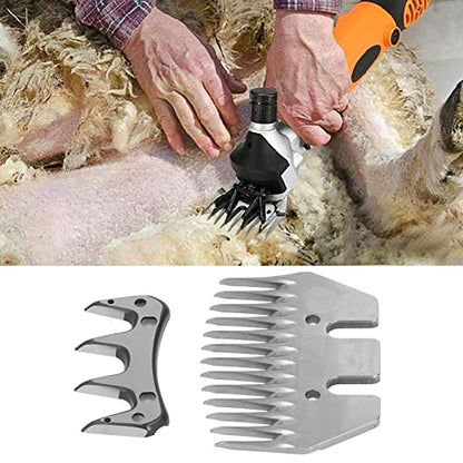Sheep Shears Blade, Straight 13 Tooth Electric Wool Cutter Blade, Goat Clipper Scissor for Thick Fur Alpaca Wool Clippers Replacement Set
