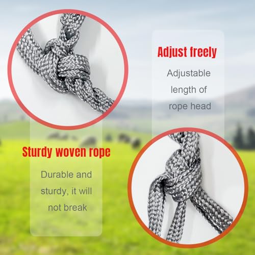 La La Pet Adjustable Cattle Halter Hand Braided Livestock Leading Rope Farm Training Supplies Handling Equipment for Calf Cows Horses Donkeys Goats Foals 0.47Inch Collar - size: 0.47"Collar