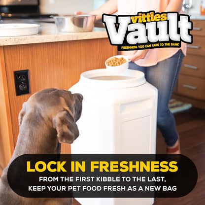 Vittles Vault Traditional Dog and Cat Food Container + Scoop, Gray, 80lbs - size: 80 Pounds