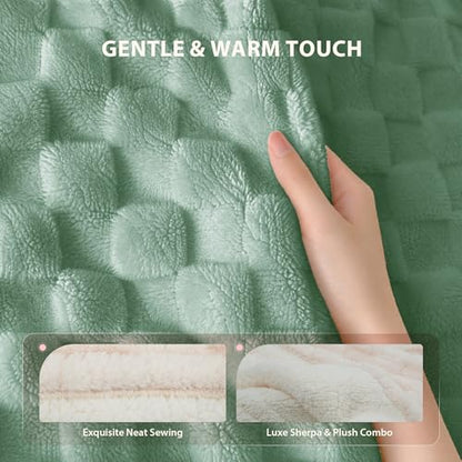 Templewet Heated Blanket Throw 50" x 60",Soft Electric Blanket,Green | Timer Settings,Auto Off,Sherpa Heated Throw Blanket,Machine Washable,Fast Heating for Sofa Bed Office Use,Gifts for Women - color: Sage Green