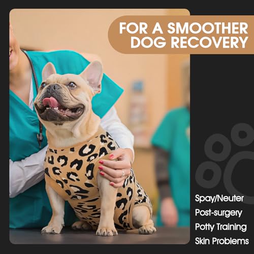 FUAMEY Dog Surgery Recovery Suit, Soft Breathable Neuter Suit for Male Dogs - color: Brown Leopard, size: Xs(back:8.3-11.4in,wt:4-7lbs)