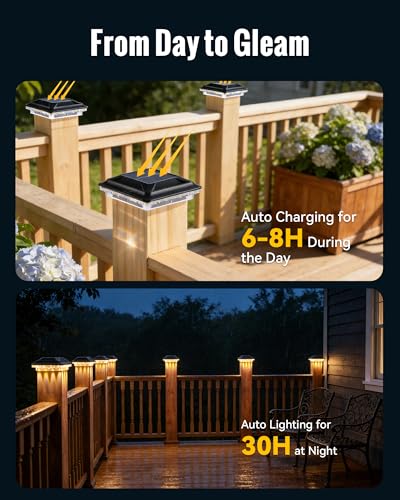 Solar Post Cap Lights for 4x4 Vinyl/ 3.5x3.5 Wood Post, 16 Pack - size: 16 Pack