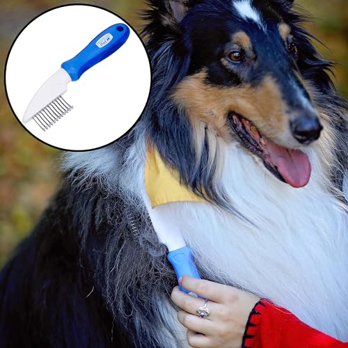 12 Blade Dog Dematting Comb - Removes Knots, Matted Fur, & Tangles Gently For Dogs, Cats & Small Animals - style: 12 Blade Dematting Comb