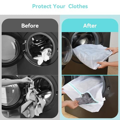 OTraki Mesh Laundry Bag for Delicates 20x24 inch Mesh Wash Bag for Washing Machine Zippered Net Laundry Bag for Bra Underwear College Dorm Home Don't Drying, Melting 140-176℉ White - size: 20 x 24 inch
