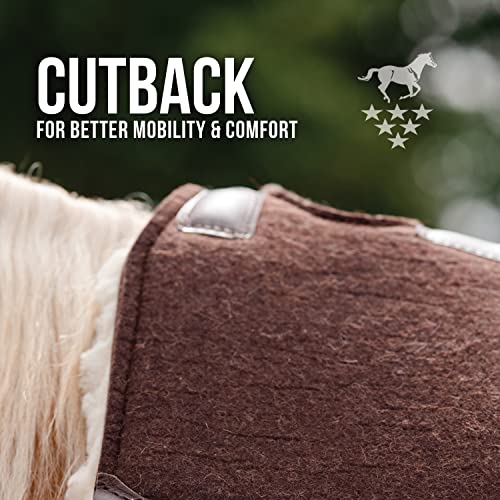 Professional's Choice 100% Steam-Pressed Saddle Pad | Wither Relief and Helps to Protect Against Pressure Points | Soft Fleece Bottom | 31" x 32" | 1 1/4" Felt | Tan