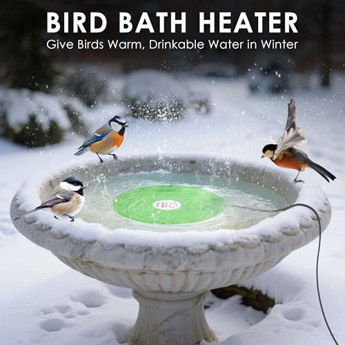 60W Bird Bath Heater, Submersible De-Icer for Outdoor Winter Use, 2 Pack