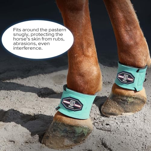 Harrison Howard Durable Shock-Absorbent Breathable Impact Protection Pastern Wraps for Horse Sold in Pairs Summer Mint - color: Turquoise