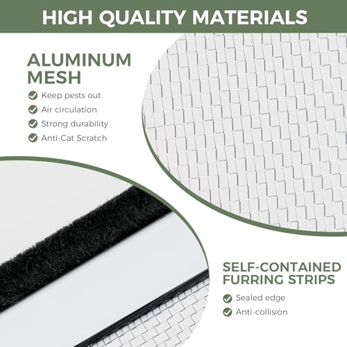 FLYZZZ Adjustable Window Screen (10" H x 19" - 36" W)) 2-Pack Small White Adjustable Screens for Windows with Sturdy Aluminum Mesh– Horizontal Use Only - size: 10" H x 19" - 36" W-2Packs