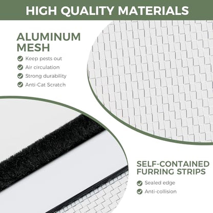 FLYZZZ Adjustable Window Screen (10" H x 19" - 36" W)) 2-Pack Small White Adjustable Screens for Windows with Sturdy Aluminum Mesh– Horizontal Use Only - size: 10" H x 19" - 36" W-2Packs