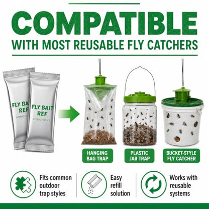 18 Pcs Fly Trap Refill Bulk 30g Outdoor Flying Insect Sticky Trap for House, Garden Backyard Ranch Horse, Blow Flies
