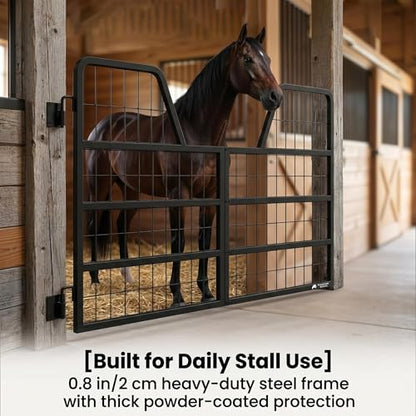 Welded Horse Stall Door, 48 x 32in Stall Guards for Horses with Two-Way Opening, Heavy Duty 0.8in Stall Gate, Stronger Horse Stall Guard Ideal for Standard Barn Doorways and Equestrian Properties