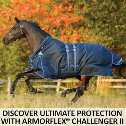 Challenger II VTEK Adjusta-Fit Bellyband Horse Blanket | Wither Relief | Waterproof Horse Blanket | Winter Protection | Winter Horse Blanket - size: 74, style: Medium Weight (220 gm)