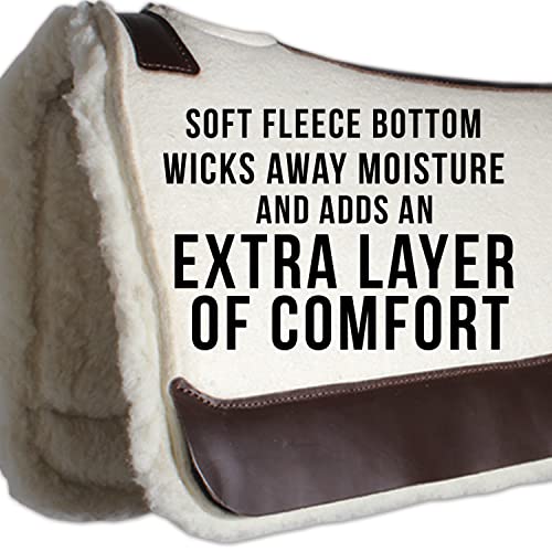 Professional's Choice 100% Steam-Pressed Saddle Pad | Wither Relief and Helps to Protect Against Pressure Points | Soft Fleece Bottom | 28" x 30" pad Size | 1 1/4" Felt | Tan