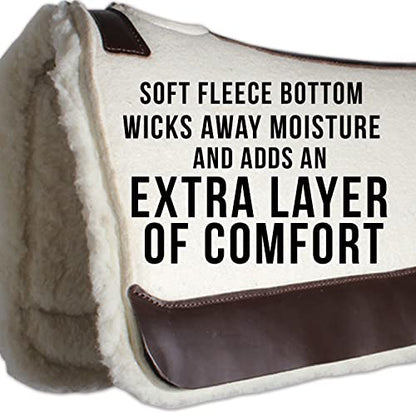 Professional's Choice 100% Steam-Pressed Saddle Pad | Wither Relief and Helps to Protect Against Pressure Points | Soft Fleece Bottom | 28" x 30" pad Size | 1 1/4" Felt | Tan