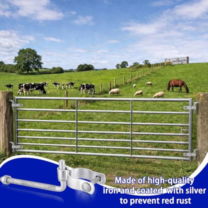 MorningRo 4 Pcs Farm Gate Hinges Kit 5/8" x 8" Chain Link Fence Gate Post Hinge in Zinc Plated with 5/8" x 2" Wood Post Lag Screw with Nuts & Washers Heavy-Duty Rust-Resistant Outdoor Ranch Mount