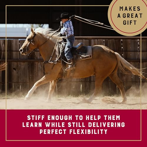 Weaver Equine Waxed Nylon Kids Lasso Rope for Practice, 5/16" x 20' | Lightweight, Colorful Loop Design, Helps Kids Build Roping Skills Play, Lessons, Ranch Events & Rodeos - color: Natual