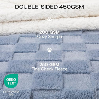 Luciphia Waterproof Dog Blanket, Reversible Fleece & Sherpa, Couch Cover - color: Creamy Blue, size: Medium (57x40 inch)