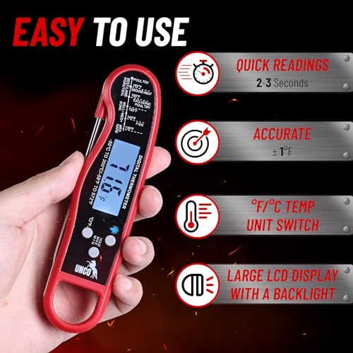UNCO Meat Thermometer - Digital Instant Read, Waterproof for Cooking & Baking