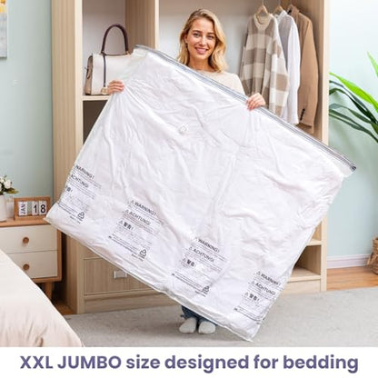 TAILI Vacuum Storage Bags 6 Pack, XXL Jumbo Size 47x39 Inch, Cream - size: 6 XXL