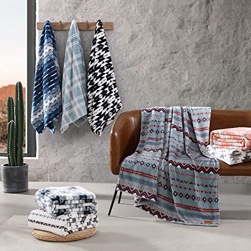 Wrangler - Soft Plush Throw Blanket for Bed & Couch, 50x70 - color: Navajo Black, size: 50" x 70"