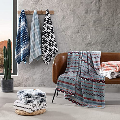 Wrangler - Soft Plush Throw Blanket for Bed & Couch, 50x70 - color: Navajo Black, size: 50" x 70"