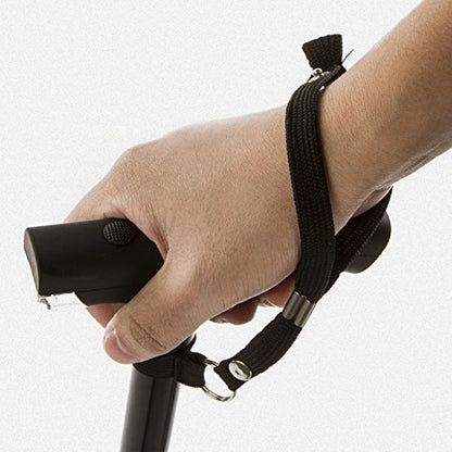 Shorter Cane, Wrist Strap, Walking, Seen On TV, 4 Rubber Feet, LED Light | Adjustable from 27-32 inches, Self Standing, Hurry Before They are Gone, Great, Foldable, Color is Black