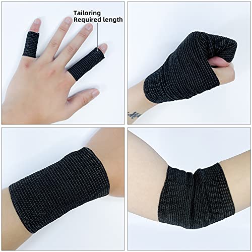 Carbou Self Adhesive Bandage Wrap 4" x 5yd 8ct Vet & Athletic Black - color: Black, size: 8 Count (Pack of 1)