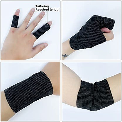 Carbou Self Adhesive Bandage Wrap 4" x 5yd 8ct Vet & Athletic Black - color: Black, size: 8 Count (Pack of 1)