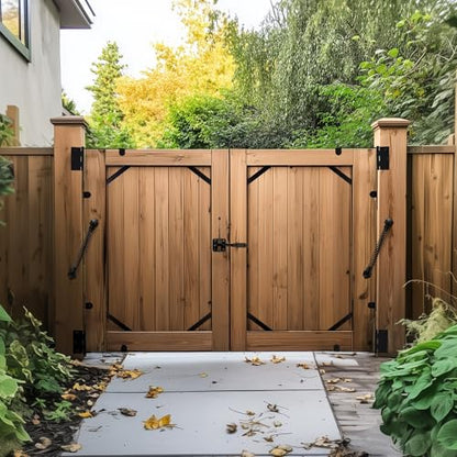 Fence Gate Kit Gate Hardware, 2 Set Anti Sag Gate Kit Gate Frame Cornor Brackets Kit with Self Closing Gate Springs Hings Latchs for Outdoor Garden Backyard Wooden Fence Deck Porch Gate - style: 2 Set