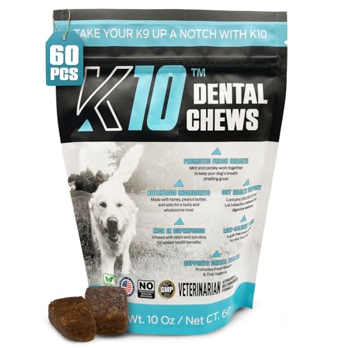 K10 Dental Chews for Dogs, Supports Dental & Oral Wellness, 60 Count - style: Dental Chews 60 Count