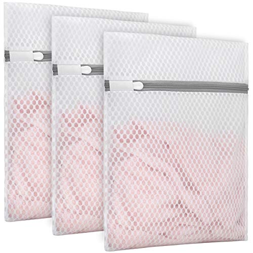 Muchfun 3Pcs Durable Honeycomb Mesh Laundry Bags for Delicates 9x12 Inches - size: 3 Small