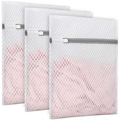Muchfun 3Pcs Durable Honeycomb Mesh Laundry Bags for Delicates 9x12 Inches - size: 3 Small