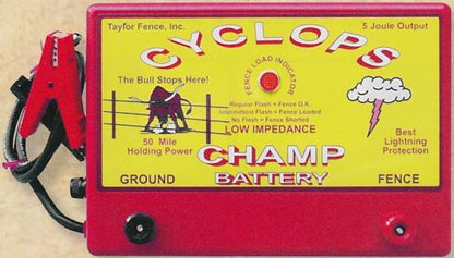 Cyclops Champ Battery - 5 Joule Fence Charger - Battery (12V) Powered - size: 5 Joule
