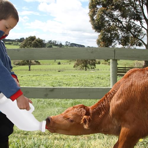 Calf Bottle 2.6 Quart, Vented Milk Feeding Bottle with Rubber Nipple