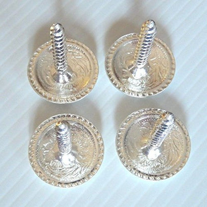 1-1/2" Set of 4 Western Saddle Bright Engraved Concho Wood Screw Back (Great for Replacement Saddle Horn Caps)