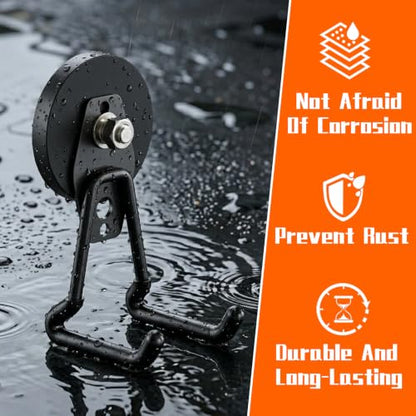 Heavy Duty Magnetic Garage Hooks,4 Pack Strong Large Magnet Hook for Power Drill,Garden Tools,Hose,Pegboard,Garage, Workshop,Magnetic Storage Hooks for Indoor Outdoor Hanging(Black) - style: 2.59" Medium L Black 4PC