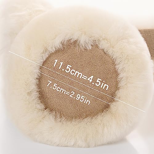MaxW Wool Ear Muffs for Winter Women Men Fluffy Earmuffs Soft Cozy Ear Warmers Outdoor Ear Covers for Cold Weather - color: A-chestnut