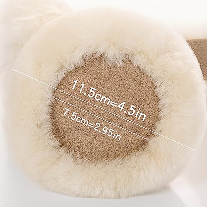 MaxW Wool Ear Muffs for Winter Women Men Fluffy Earmuffs Soft Cozy Ear Warmers Outdoor Ear Covers for Cold Weather - color: A-chestnut