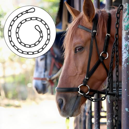 39 inch Gate Chain Lock with Both-Ended M5 Carabiners,Chain Dia 4 mm,Black - size: 39" x 5/32"