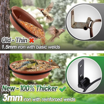 Alphatool Fence Bird Feeders Tray, 8.3" Dia., Brown - color: Brown, size: 1pcs
