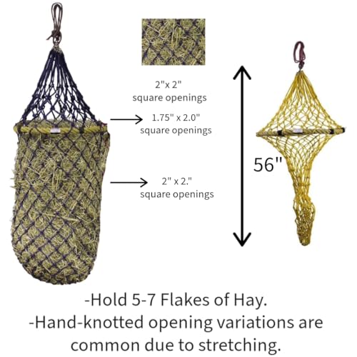 Derby Originals Quik-Fil 48” Slow Feed Poly Rope Hanging Hay Net with 2x2” Holes - color: Royal Blue
