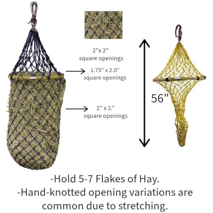 Derby Originals Quik-Fil 48” Slow Feed Poly Rope Hanging Hay Net with 2x2” Holes - color: Royal Blue