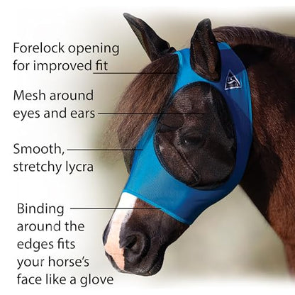 Professional's Choice Comfort Fit Fly Mask | Pacific Blue - color: Pacific Blue, size: Pony