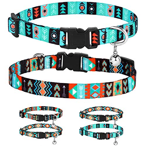 Tribal Aztec Cat Collar 2-Pack, Breakaway with Bell - color: Ethnic + Tribal