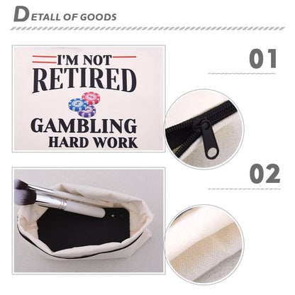 Funny Casino Makeup Bag for Gambling Lovers Slot Machin Gifts Travel Toiletry Bag Pouch Zipper Cosmetics Bag for Gamblers Family Friends Gambling Gift Grandfather Grandmother Retirement Present - color: Gambling