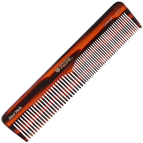 Kent 16T Tortoise Fine and Wide Tooth for Daily Grooming,Handmade Styling Comb for All Hair Types,Wet or Dry Hair Detangling Comb for Men and Women,Saw Cut Hand Polished,Made in England - color: Tortoiseshell, size: 1 Pack