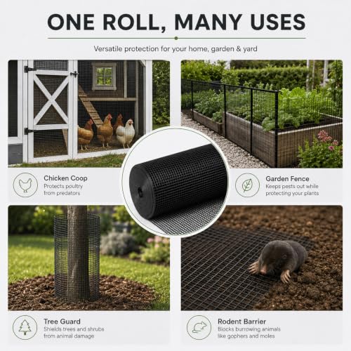 GoldPeak Black Hardware Cloth 1/2 inch Mesh 24 inch x 50 Foot 19 Gauge - size: 1/2 inch 24''x50'